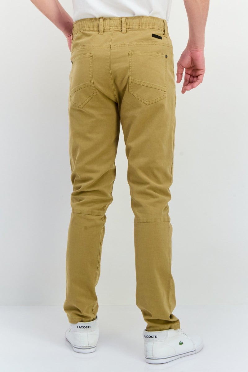Civil Society Men Regular Fit Solid Chino Pants, Khaki  - Image 3