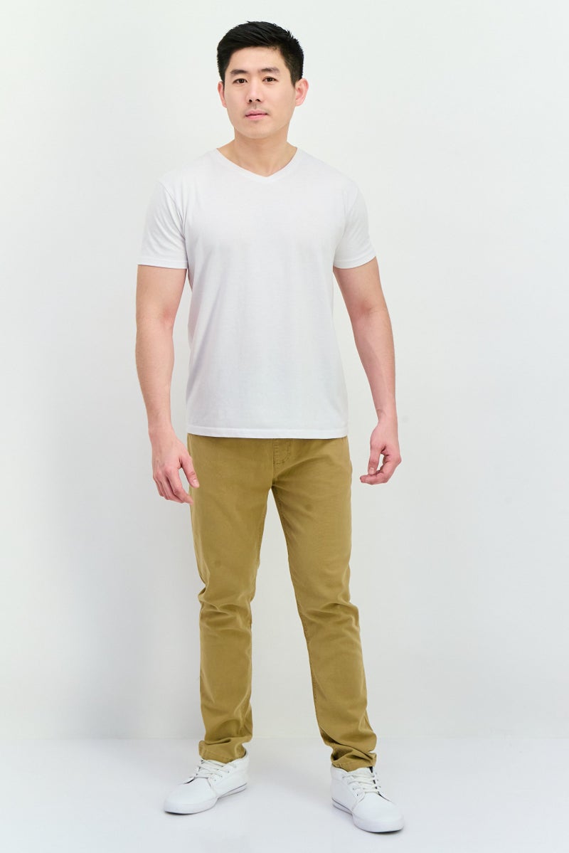 Civil Society Men Regular Fit Solid Chino Pants, Khaki  - Image 4