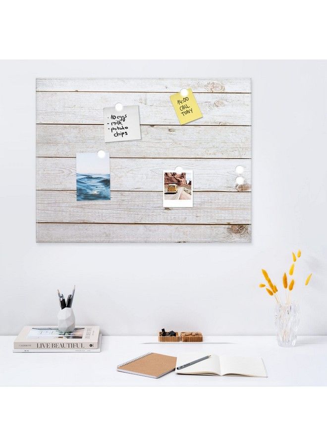 Navaris Magnetic Dry Erase Board 13 X 17 Inches Decorative White Board For Wall With Design Includes 5 Magnets And Marker Wooden Planks - Image 3