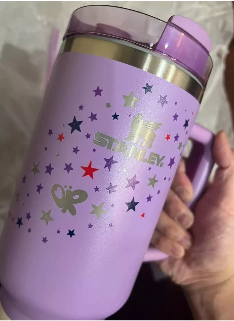 Stanley - Olivia Rodrigo H2.0 Flow State Stainless Steel Tumbler with Handle and Straw Lid Insulated Reusable Cup for Water, Coffee, Smoothies & More, Travel Mug, Cupholder Friendly 40 oz Purple - Image 1