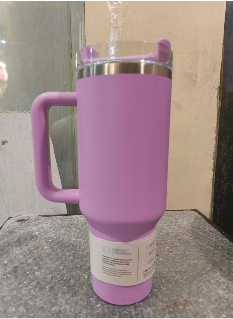 Stanley - Olivia Rodrigo H2.0 Flow State Stainless Steel Tumbler with Handle and Straw Lid Insulated Reusable Cup for Water, Coffee, Smoothies & More, Travel Mug, Cupholder Friendly 40 oz Purple - Image 1