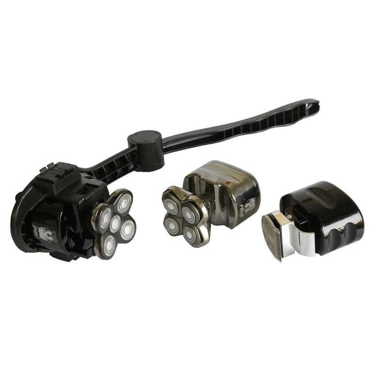 Skull Shaver Back Shaver Handle - Shave Hard-to-Reach Areas - Compatible with Pitbull, Palm & Beast Clipper - Foldable Travel Design - Ergonomic Grip - Lightweight - Image 5