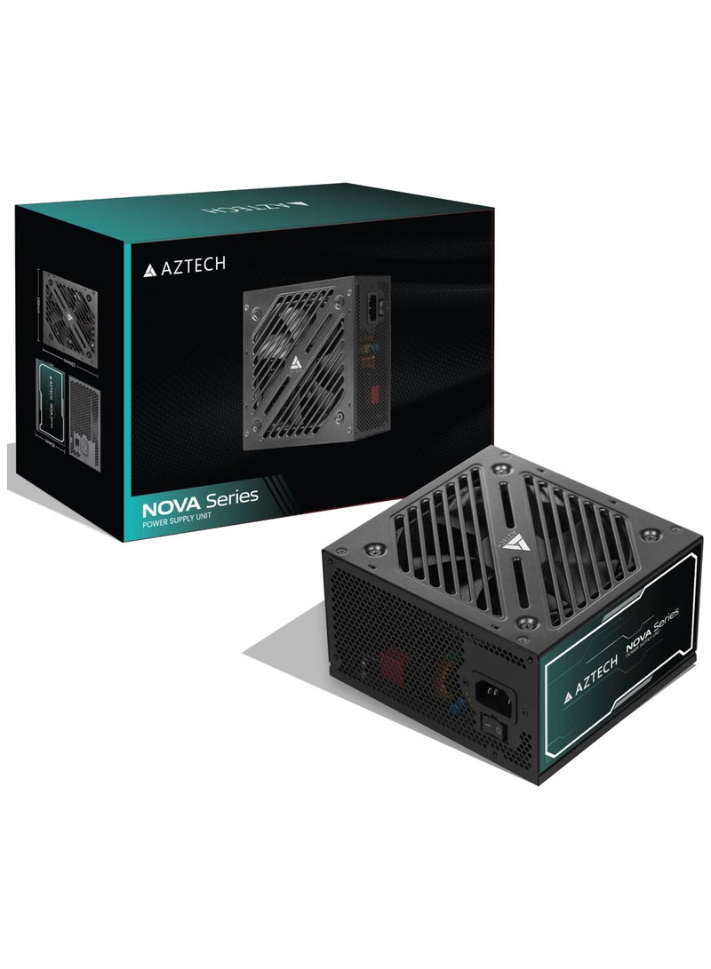 Aztech NOVA 650W Power Supply ATX PSU for Gaming PC +12V 52.5A High Output Silent 120mm Fan | Full Protection Non-Modular Long Cables Supports RTX 3060/3070, Ryzen, Intel Builds - Image 1