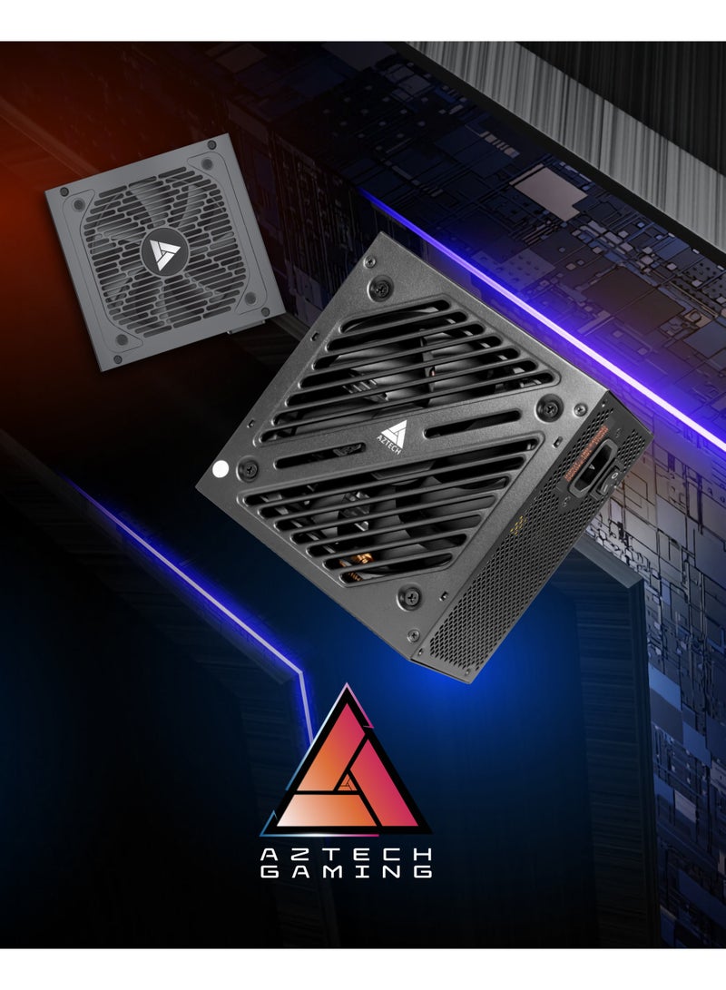 Aztech NOVA 650W Power Supply ATX PSU for Gaming PC +12V 52.5A High Output Silent 120mm Fan | Full Protection Non-Modular Long Cables Supports RTX 3060/3070, Ryzen, Intel Builds - Image 3