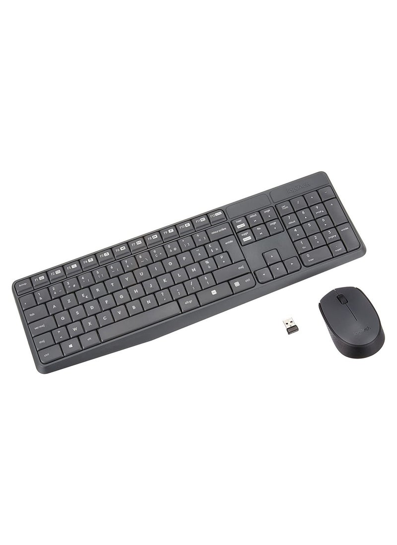 LOGI - Wireless Keyboard and Mouse Combo, AZERTY French Layout - Black - Image 1