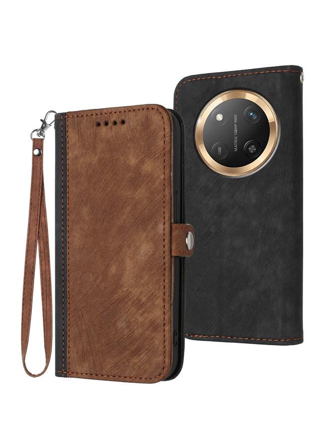 جرين تايجر جراب هاتف Honor X9c Global بمشبك جانبي مزدوج الطي وحزام يد من الجلد - Image 1