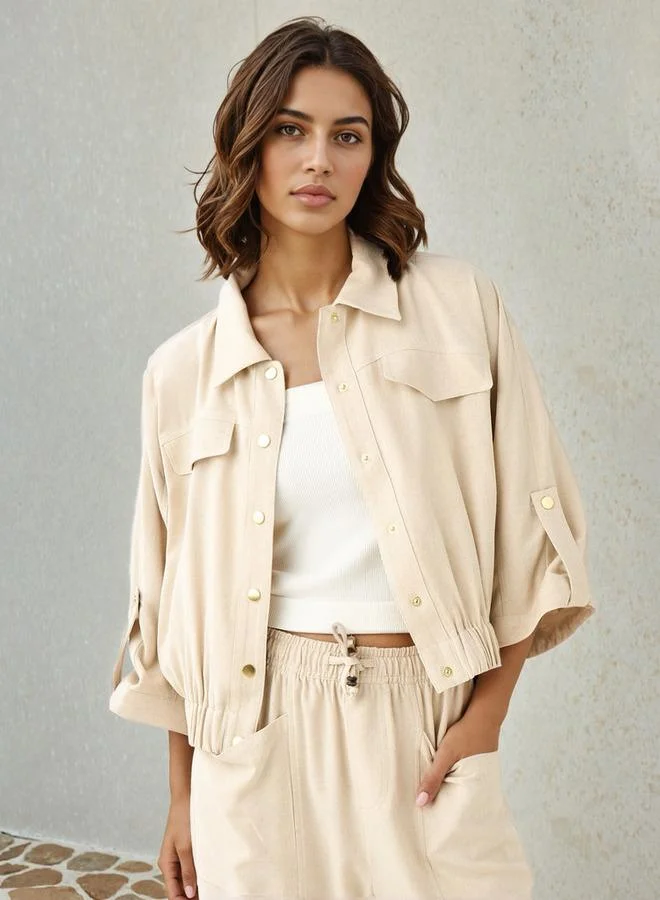 Lee Cooper Lee Cooper Cropped Collared Jacket