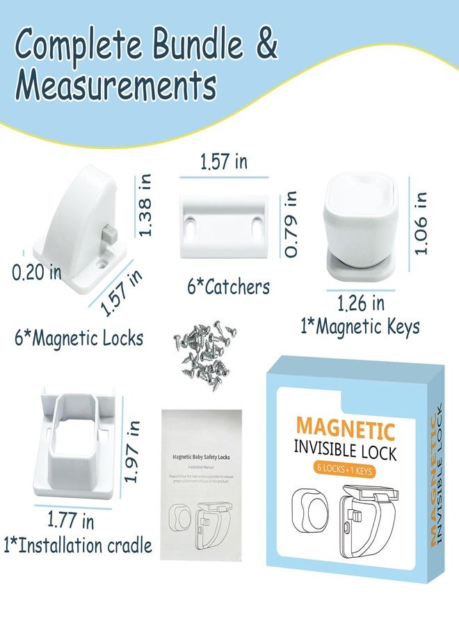 DEEKI 6 Pack Magnetic Cabinet Locks Baby Safety Child Proofing Invisible Locks No Drill Easy Installation for Cabinets Drawers Doors - Image 2