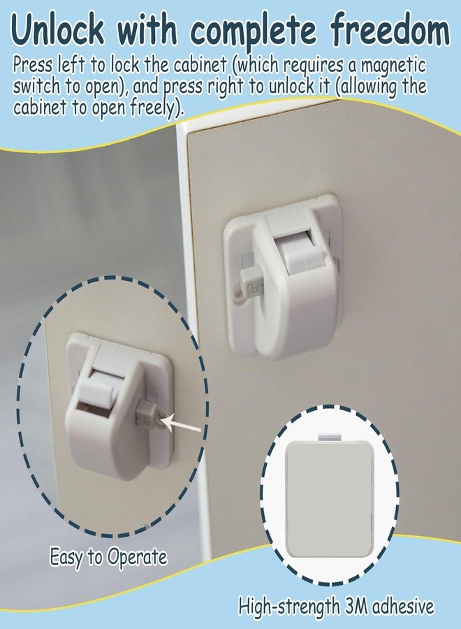 DEEKI 6 Pack Magnetic Cabinet Locks Baby Safety Child Proofing Invisible Locks No Drill Easy Installation for Cabinets Drawers Doors - Image 5