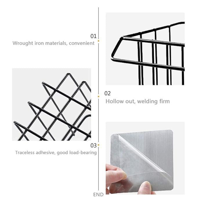 PRISO Wall Multipurpose Hanging Bathroom Shower Caddy Basket Shelf, Sink Sponge Holder And Bathroom Organizer Rack With Shampoo Bottle, Towel Stand Sink Caddy Organizer. - Image 4