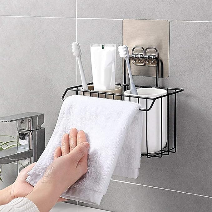 PRISO Wall Multipurpose Hanging Bathroom Shower Caddy Basket Shelf, Sink Sponge Holder And Bathroom Organizer Rack With Shampoo Bottle, Towel Stand Sink Caddy Organizer. - Image 5