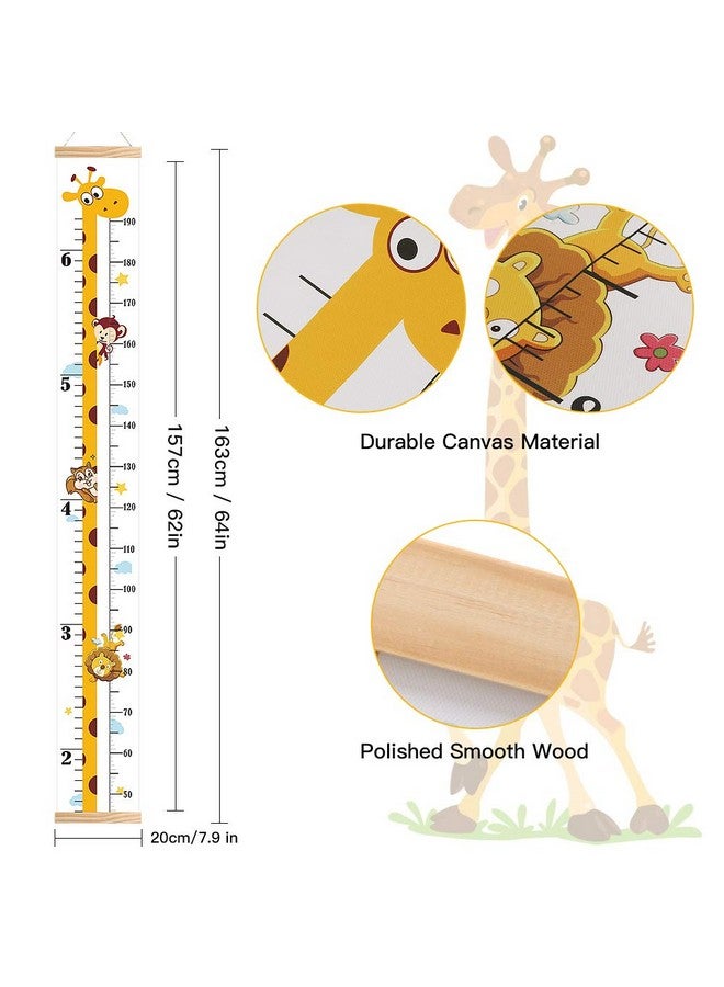 Outivity Baby Height Growth Chart, Canvas Height Chart for Kids Baby Child Toddler Boys Girls, Wood Growth Chart for Wall Room Nursery Decor, Hangable and Removable Waterproof Measuring Wall Ruler for Bathroom - Image 4