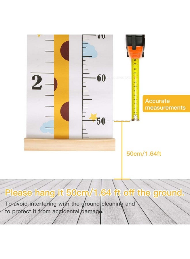 Outivity Baby Height Growth Chart, Canvas Height Chart for Kids Baby Child Toddler Boys Girls, Wood Growth Chart for Wall Room Nursery Decor, Hangable and Removable Waterproof Measuring Wall Ruler for Bathroom - Image 2