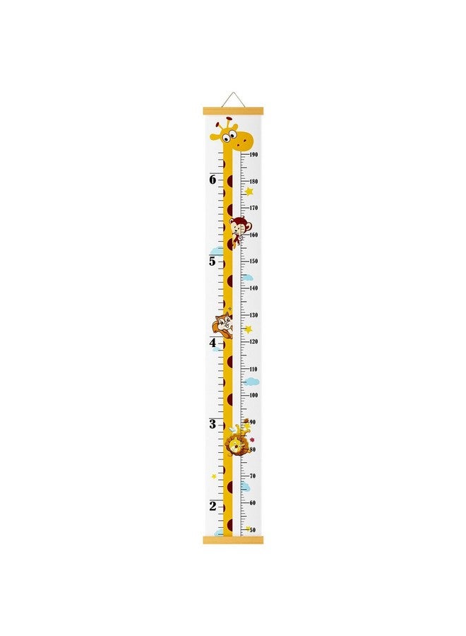 Outivity Baby Height Growth Chart, Canvas Height Chart for Kids Baby Child Toddler Boys Girls, Wood Growth Chart for Wall Room Nursery Decor, Hangable and Removable Waterproof Measuring Wall Ruler for Bathroom - Image 1