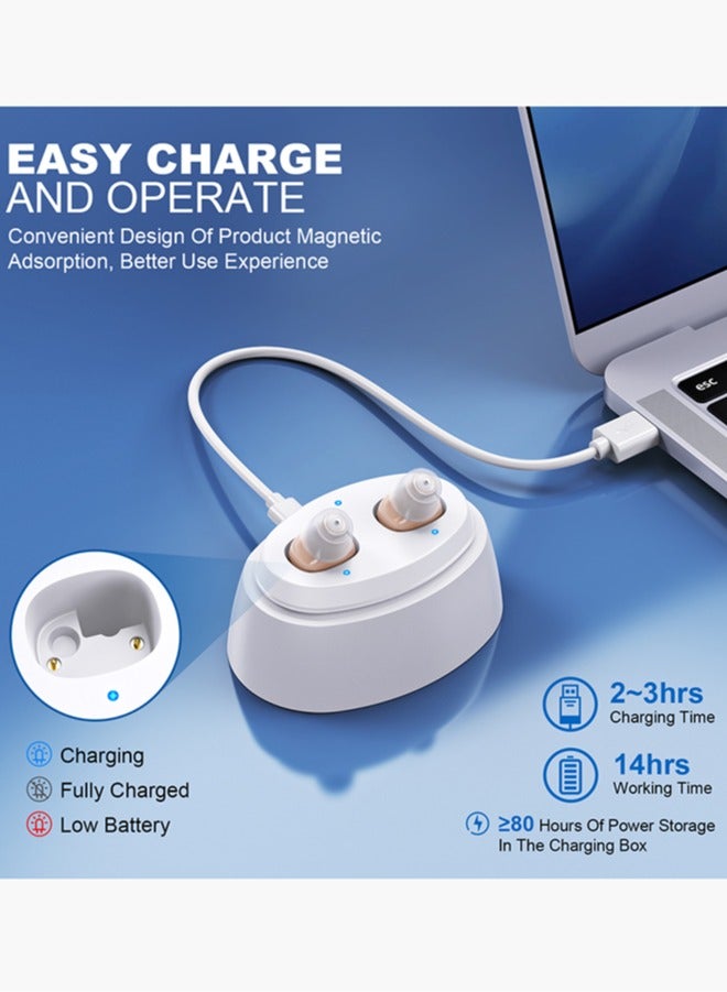 Chixing Rechargeable Hearing Aids for Seniors  Adults, Noise Cancelling, Digital In-Ear Amplifier with Volume Control  Magnetic Charging Case - Image 5