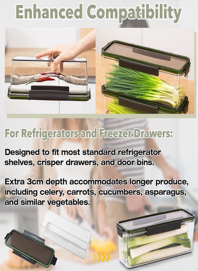 Stitokg Upgraded Celery Keeper for Refrigerator - 3cm Deeper, BPA-Free Vegetable Storage Container with Reinforced Locking Lid, Durable PP Bin for Fresh Celery, Carrots & Cucumbers - Image 4