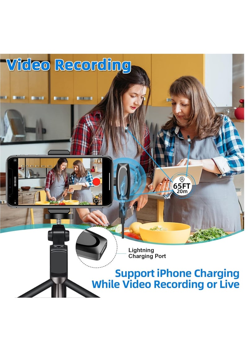 ELTRAZONE 2 Pack Wireless Lavalier Microphone for iPhone Mini Microphone Wireless Mic for iPhone iPad Video Recording Podcast YouTube Facebook TikTok Live Stream Vlog Auto-Sync NO APP or Bluetooth Needed  - Image 4