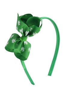 HOXIEYA St Patrick'S Day Headband Green Clover Headband Bow Shamrock Headband St Patricks Day Decor Luck Hair Hoop Boppers For Costume Accessory Party Favor  - Image 1