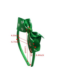 HOXIEYA St Patrick'S Day Headband Green Clover Headband Bow Shamrock Headband St Patricks Day Decor Luck Hair Hoop Boppers For Costume Accessory Party Favor  - Image 3