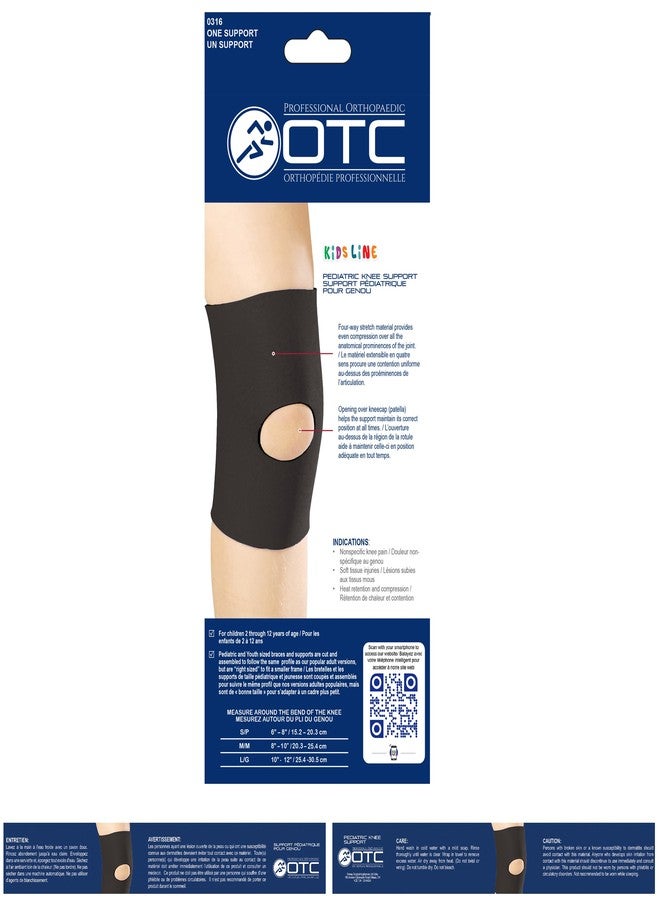 OTC KidsLine Knee Sleeve, Open Patella, Neoprene, Black, Medium - Image 4