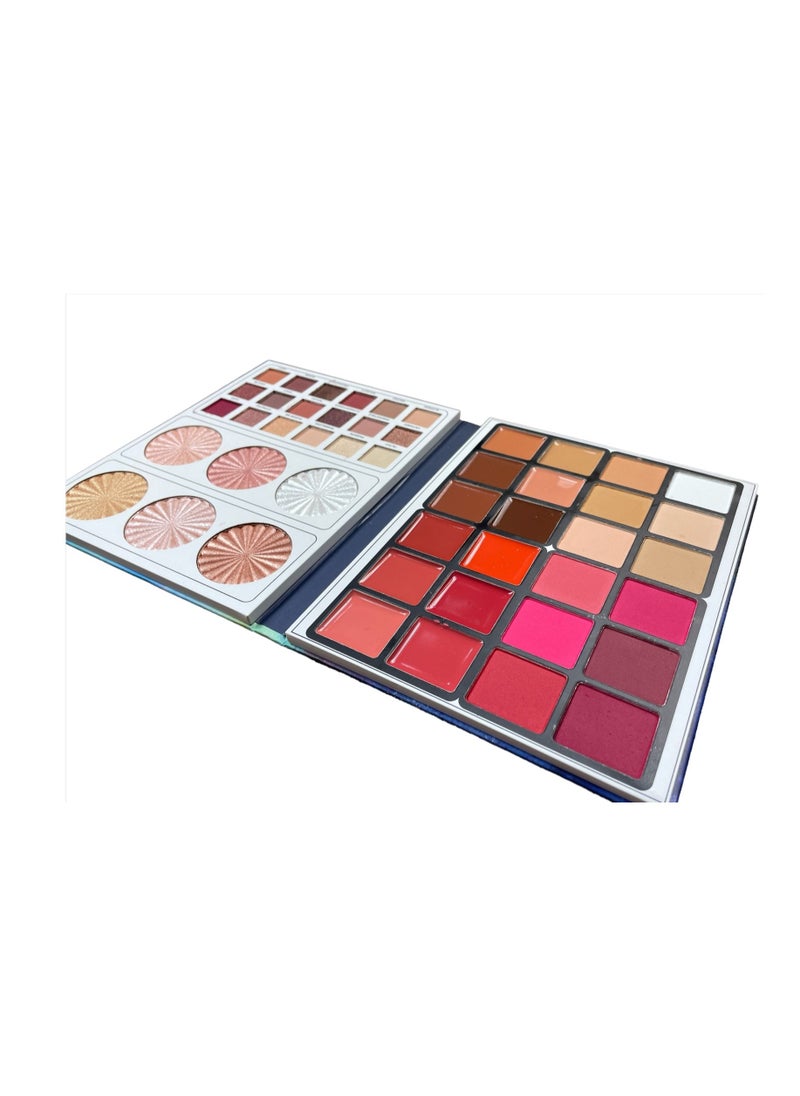 LORA Complete Eyeshadow Palette Of18Colors 6 Color Of Highlighter 12Color Of Creamy Blush And 12 Colors Of Creamy Contour  - Image 2