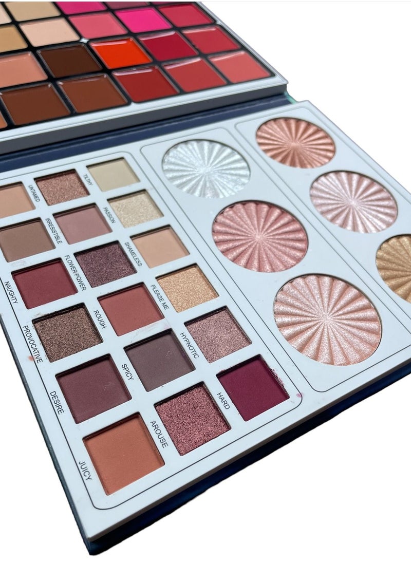 LORA Complete Eyeshadow Palette Of18Colors 6 Color Of Highlighter 12Color Of Creamy Blush And 12 Colors Of Creamy Contour  - Image 5