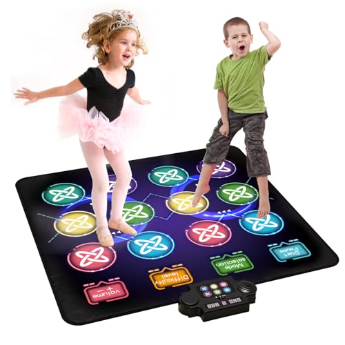 Gleamkid Dance Mat Toys for Kids LED LightUp 12Button Dance Pad with Adjustable Volume Builtin Music 1Player 2Player Mode 8 Challenge Modes and 3 Speed Level Xmas Gifts for Kids Age 312 - Image 1