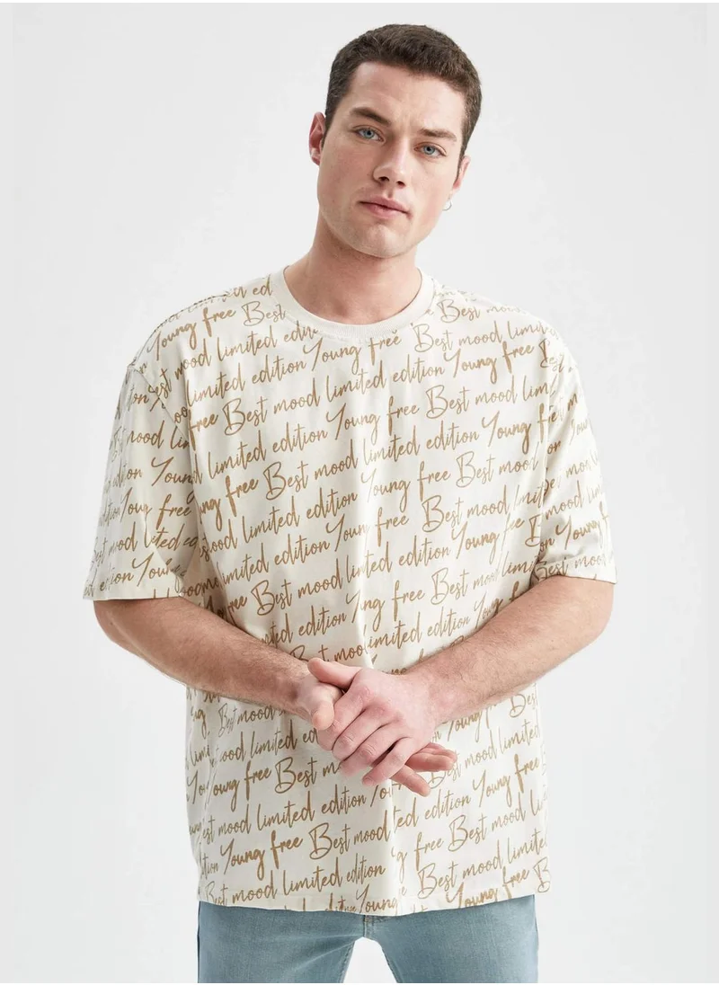 DeFacto Oversize Fit Short Sleeve Printed T-Shirt