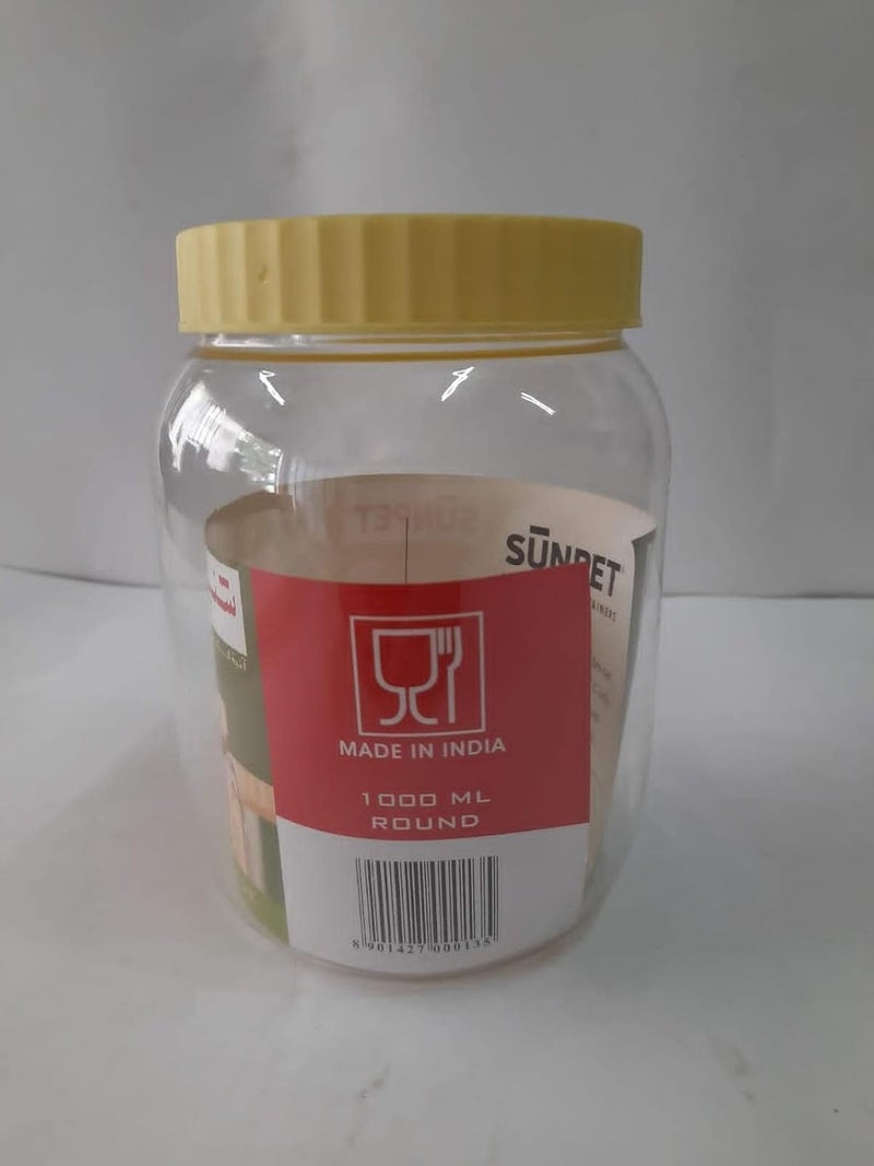Sunpet Large Red Top Plastic Food Storage Canister Size 1000 ml, Pack of 1 - Image 3
