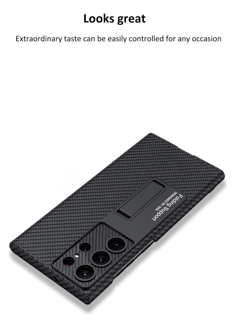 DUNISO Samsung Galaxy S23 Ultra Case, S23 Ultra Slim Stand Case, Galaxy S23 Ultra Case Supports Wireless Charging [Adjustable Stand, Anti-Drop, Anti-Fingerprint, All-Around Protection] Black - Image 3