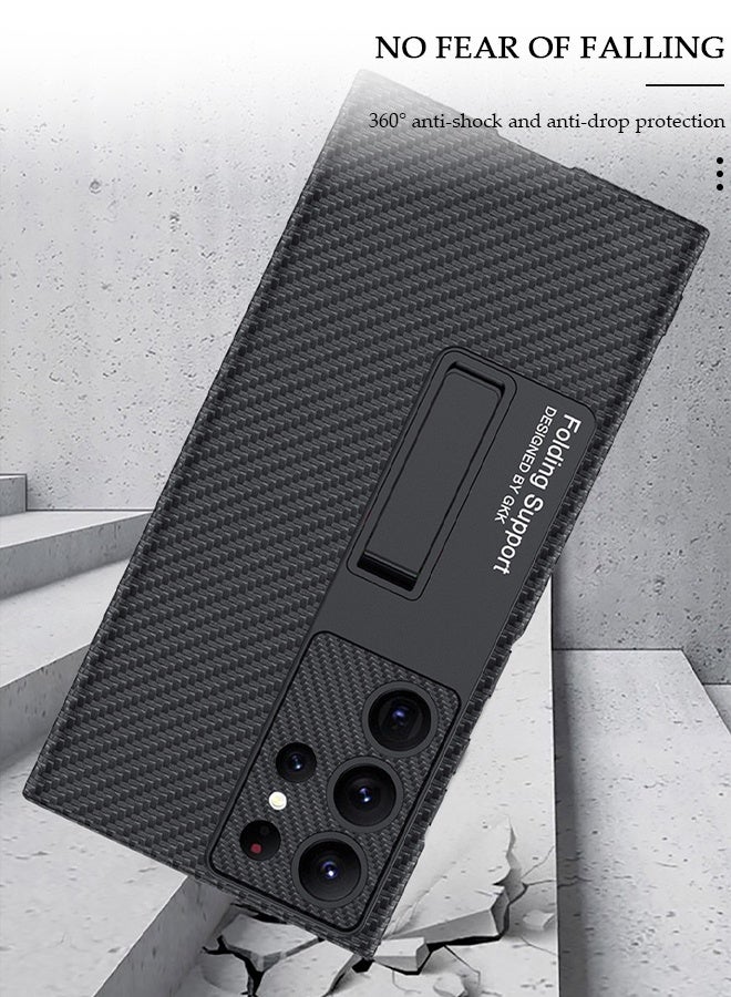 DUNISO Samsung Galaxy S23 Ultra Case, S23 Ultra Slim Stand Case, Galaxy S23 Ultra Case Supports Wireless Charging [Adjustable Stand, Anti-Drop, Anti-Fingerprint, All-Around Protection] Black - Image 5