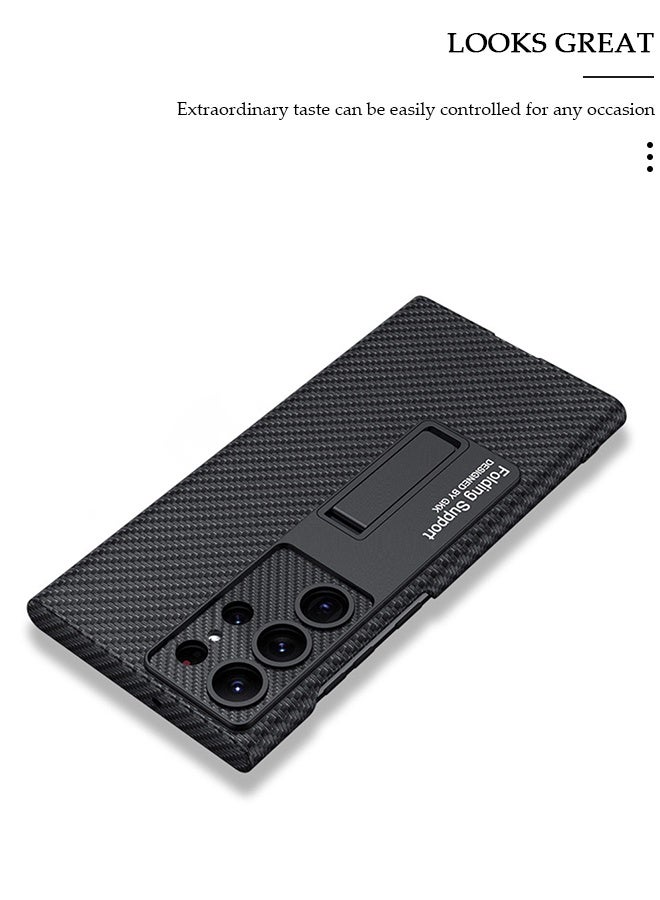 DUNISO Samsung Galaxy S23 Ultra Case, S23 Ultra Slim Stand Case, Galaxy S23 Ultra Case Supports Wireless Charging [Adjustable Stand, Anti-Drop, Anti-Fingerprint, All-Around Protection] Black - Image 3