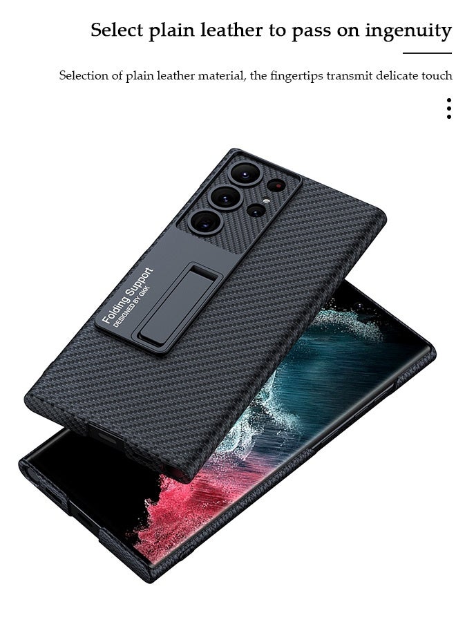 DUNISO Samsung Galaxy S23 Ultra Case, S23 Ultra Slim Stand Case, Galaxy S23 Ultra Case Supports Wireless Charging [Adjustable Stand, Anti-Drop, Anti-Fingerprint, All-Around Protection] Black - Image 2