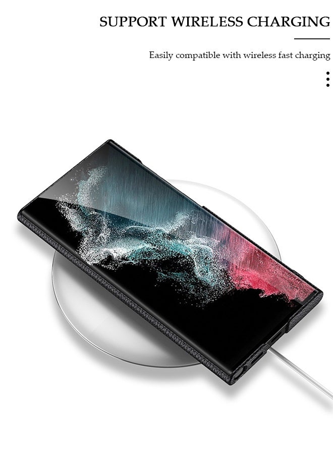 DUNISO Samsung Galaxy S23 Ultra Case, S23 Ultra Slim Stand Case, Galaxy S23 Ultra Case Supports Wireless Charging [Adjustable Stand, Anti-Drop, Anti-Fingerprint, All-Around Protection] Black - Image 4