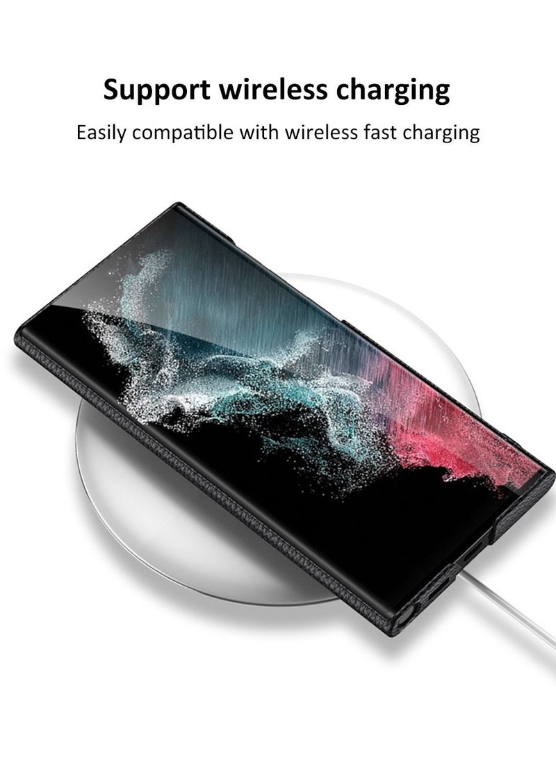 DUNISO Samsung Galaxy S23 Ultra Case, S23 Ultra Slim Stand Case, Galaxy S23 Ultra Case Supports Wireless Charging [Adjustable Stand, Anti-Drop, Anti-Fingerprint, All-Around Protection] Black - Image 4