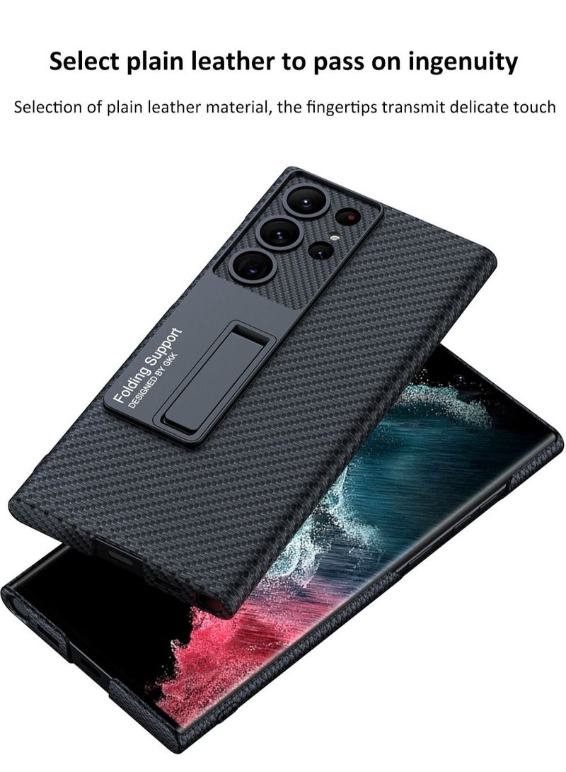 DUNISO Samsung Galaxy S23 Ultra Case, S23 Ultra Slim Stand Case, Galaxy S23 Ultra Case Supports Wireless Charging [Adjustable Stand, Anti-Drop, Anti-Fingerprint, All-Around Protection] Black - Image 2