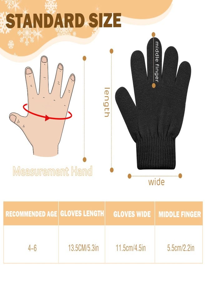 ONESING 24 Pairs Kids Gloves for Boys Girls Warm Toddler Knitted Winter Gloves Bulk Stretchy Warm Gloves for Children - Image 3