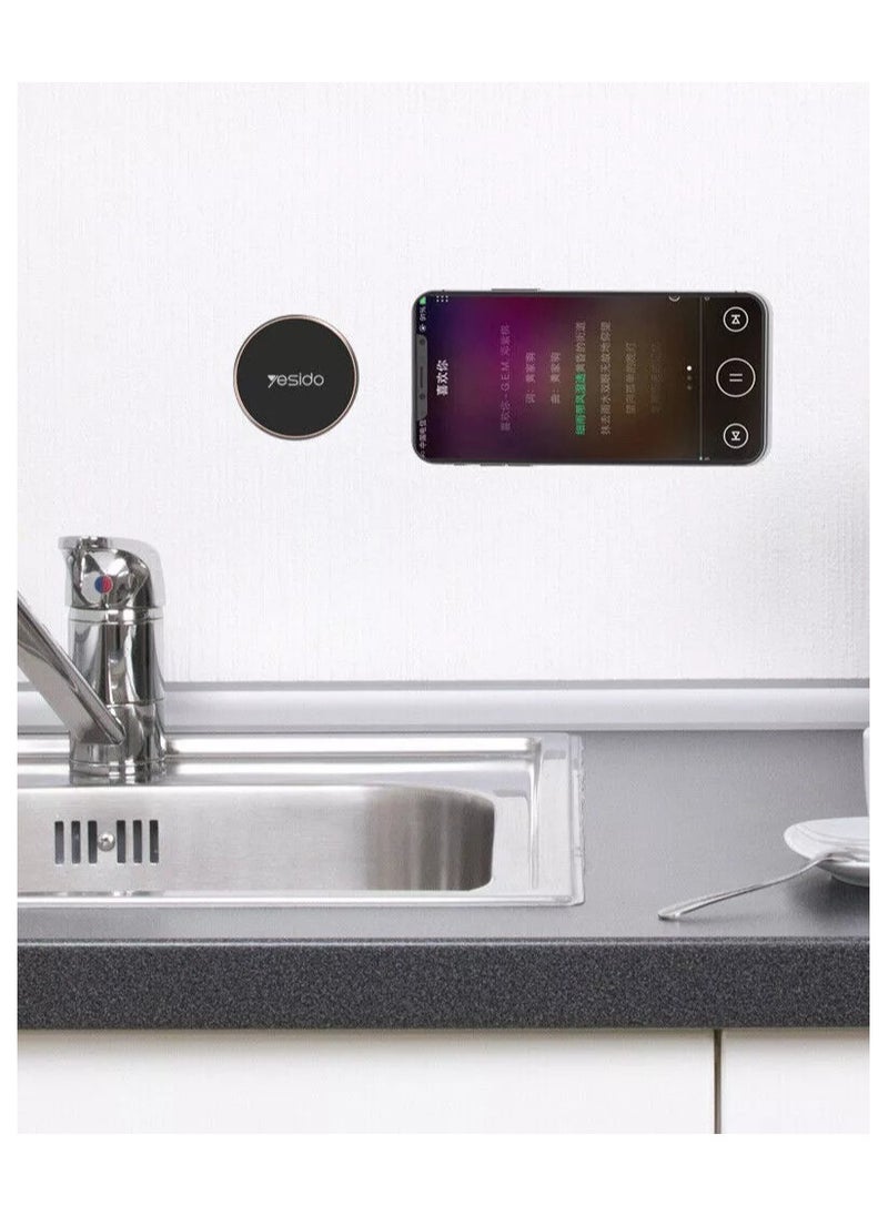 YESIDO-MAGNET HOLDER C38 - Magnetic holder for a small phone - very strong adhesive - rotatable - suitable for all cars and other places - black