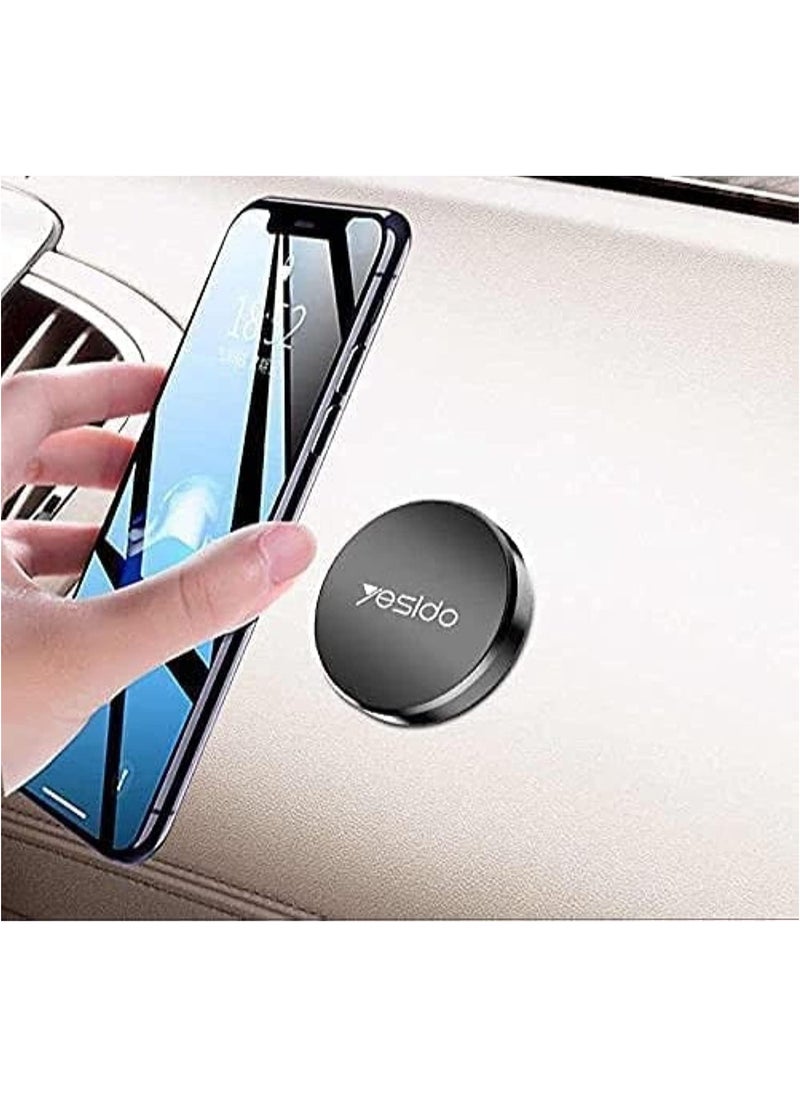 YESIDO-MAGNET HOLDER C38 - Magnetic holder for a small phone - very strong adhesive - rotatable - suitable for all cars and other places - black