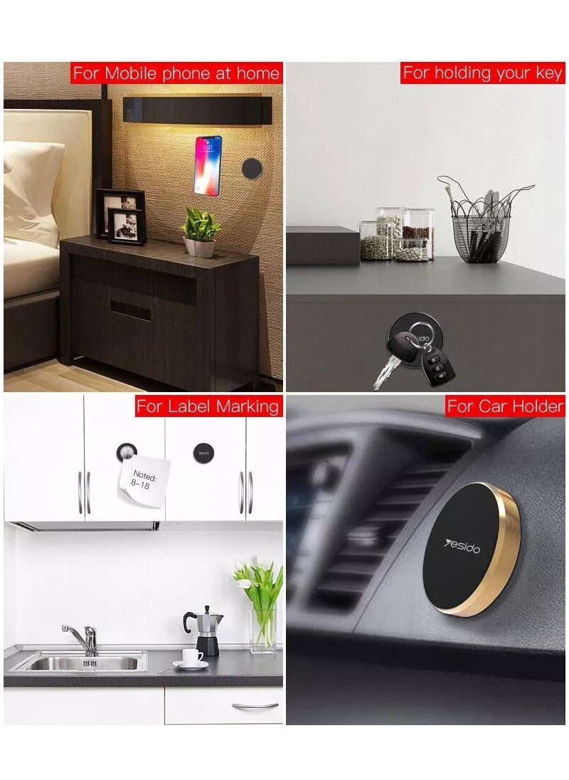 YESIDO-MAGNET HOLDER C38 - Magnetic holder for a small phone - very strong adhesive - rotatable - suitable for all cars and other places - black