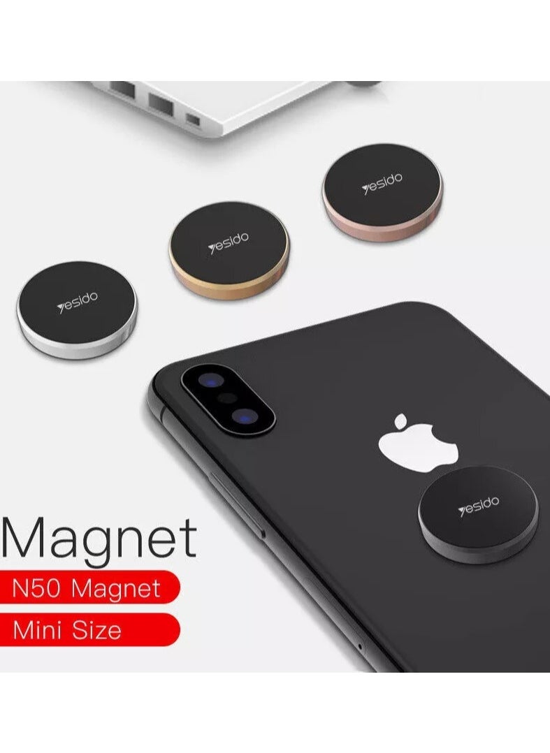 YESIDO-MAGNET HOLDER C38 - Magnetic holder for a small phone - very strong adhesive - rotatable - suitable for all cars and other places - black