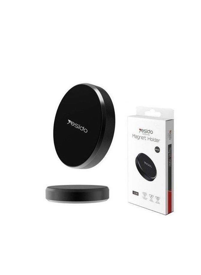 YESIDO-MAGNET HOLDER C38 - Magnetic holder for a small phone - very strong adhesive - rotatable - suitable for all cars and other places - black