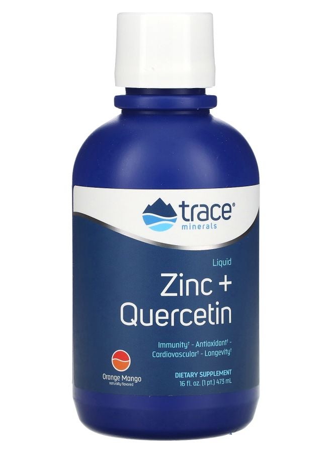 Trace Minerals Liquid Zinc + Quercetin Orange Mango 16 fl. oz. ( 473 ml)