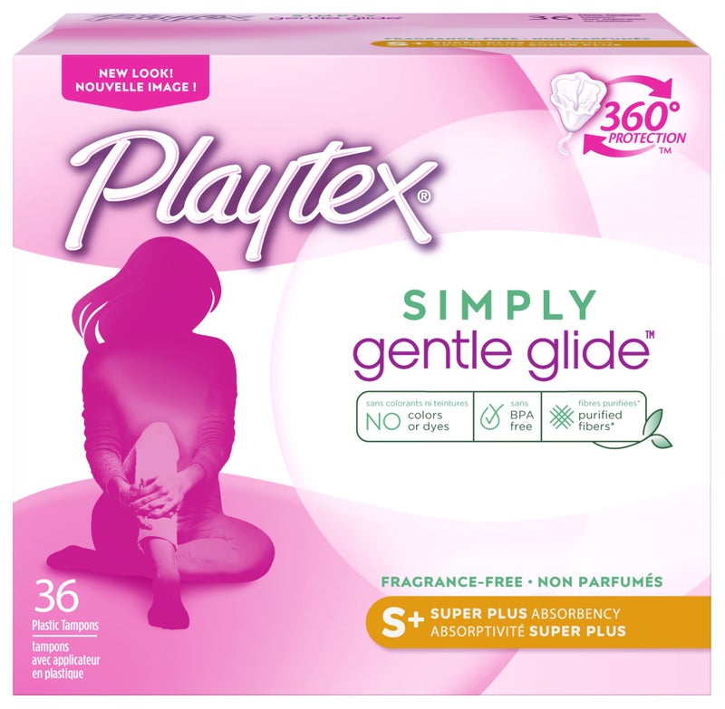 playtex تامبونز بلايتكس سيمبلي جنتل جلايد، امتصاص فائق، خالي من العطور - 36 حبة - Image 1