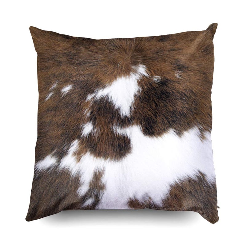 TOMWISH Pack of 2 Throw Pillow Covers Christmas Cowhide Printing Western 18x18 Pillow Cover,Decorative Throw Pillows Cushion Covers for Home Living Room Sofa Bedroom - Image 4