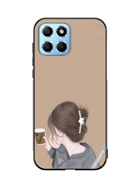 Protective Case Cover For Honor X8 5G Sipping Design Multicolour