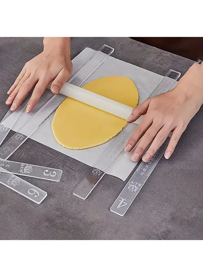 One Pair 5mm Thickness Gauge Clear Acrylic Scale Ruler For Clay Leather Resin Craft Leveling - Image 2