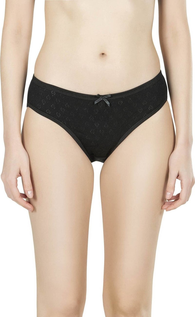 Jel Lingerie Gel Lingerie Gel 12 Pcs Black Color Heart Pattern Panties 