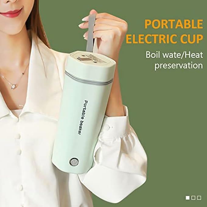 Eacam Electric Travel Kettle Small Portable Kettle For Boiling Water 350Ml Travel Beaker Tea Kettle Hot Water Boiler Stainless Steel Automatic Shut Off For Making Tea Coffee Milk - Image 5