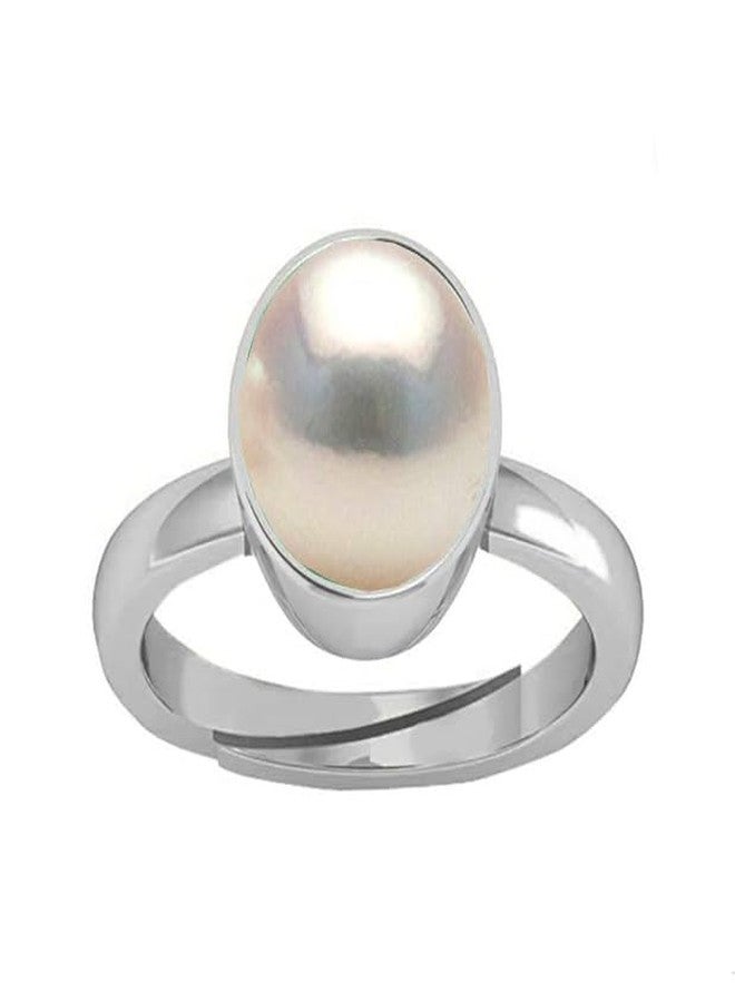 Sidharth Gems 100% Certified Pearl Moti 6.25 Ratti 5.70 Carat Stone Astrological Adjustable Ring for Men & Women - Image 1
